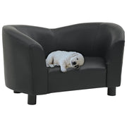 Divano per Cani-Sofa per animali domestici-Divanetto Nero 67x41x39 cm in Similpelle