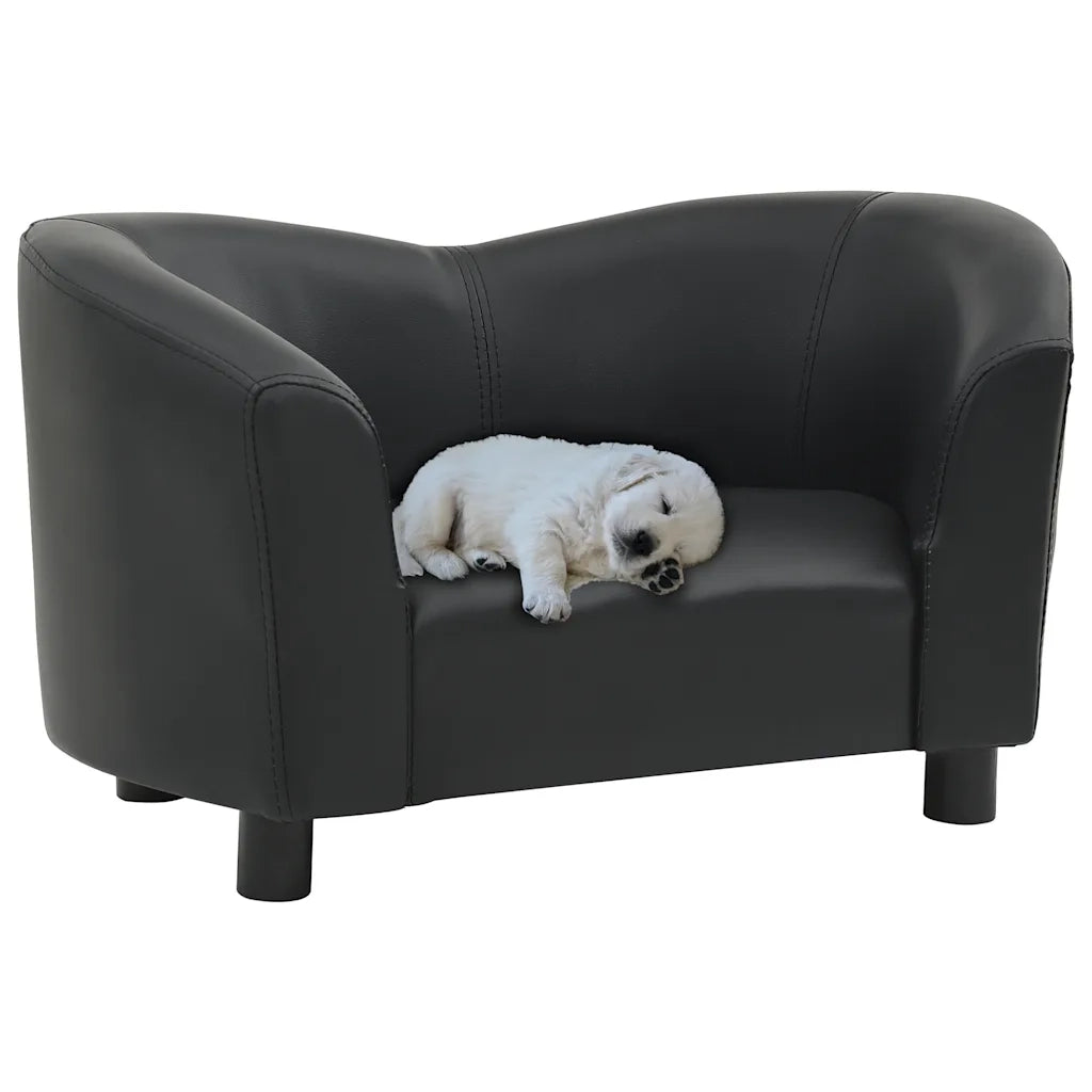 Divano per Cani-Sofa per animali domestici-Divanetto Nero 67x41x39 cm in Similpelle