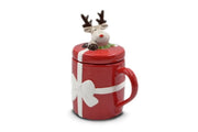 Decorazione Casa Natalizia Tazzone Latte Rosso in Ceramica 17 cm