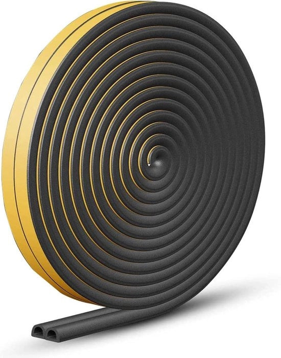 Tappo ad esclusione - Telaio adesivo espanso per isolamento serranda - 9mm x 6mm x 25 metro - 2 sigillature - nero