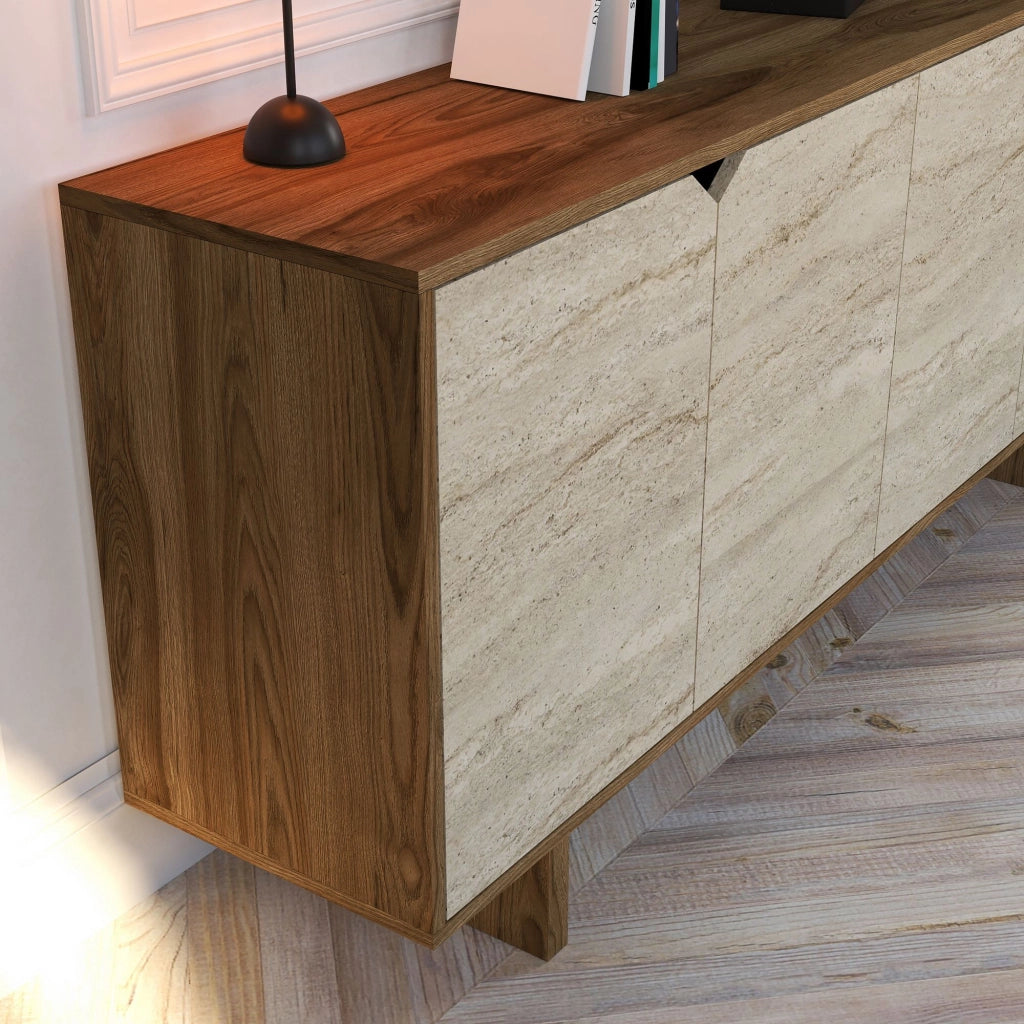 Credenza in legno "Istemi" - 180 x 40 x 81 cm - Travertino
