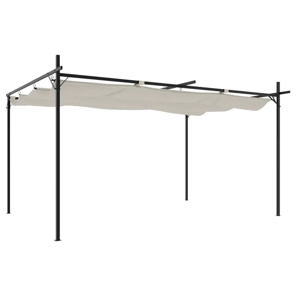 Pergola con Tetto Retrattile Crema 395x292x230 cm CFW2919684