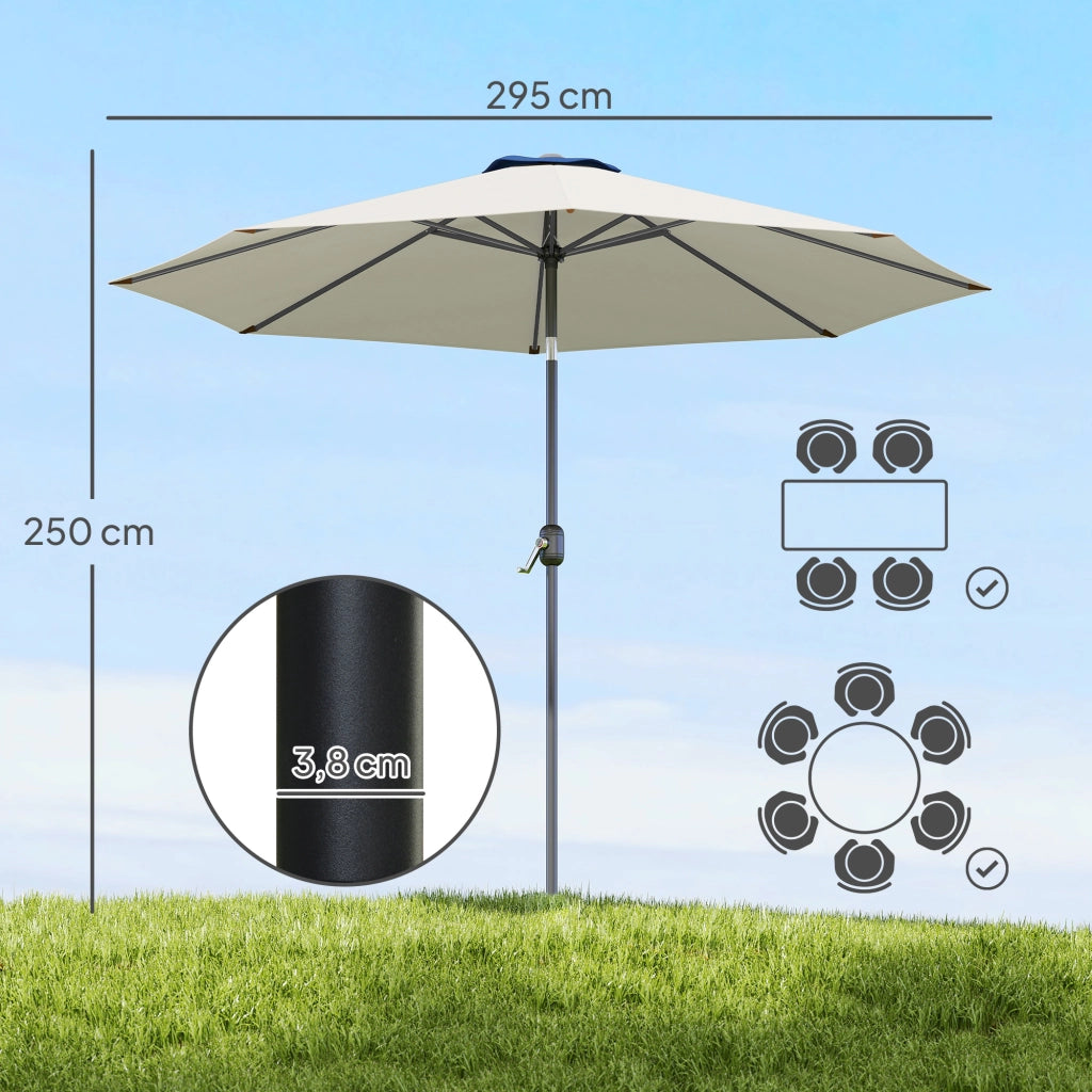Ombrellone da Giardino ¨C zephmum ¨C Grigio Chiaro ?295x250 cm