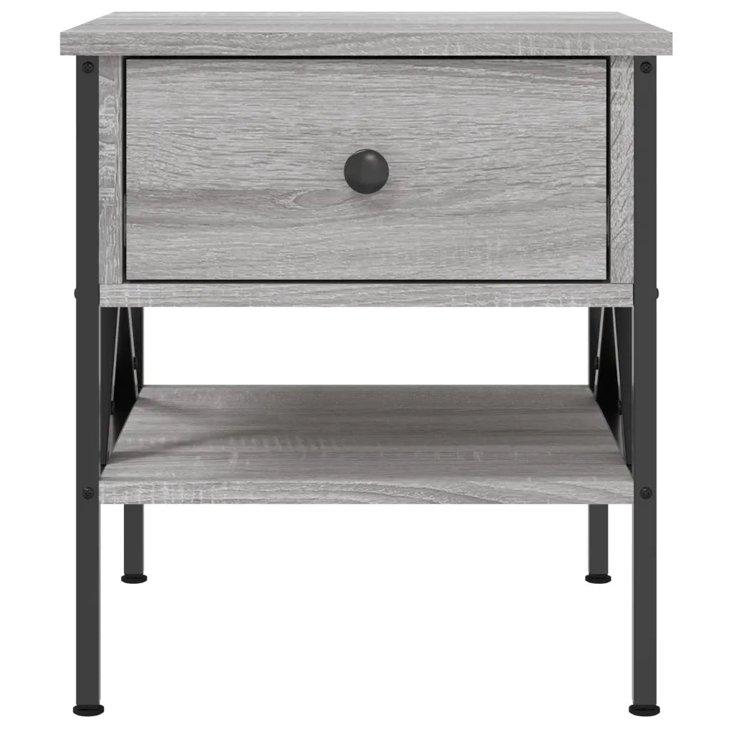 Set di 2 Comodini | Armadio da Notte | Mobiletto da notte Grigio Sonoma 40x42x45 cm in Legno Multistrato