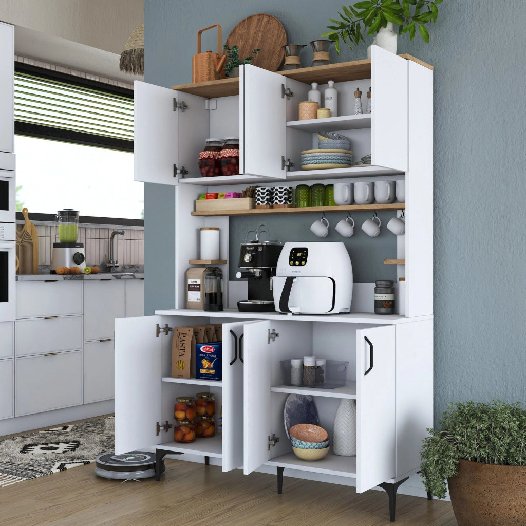 Madia Legnaro, Credenza 4 Ripiani, 120x40x187h cm Bianco