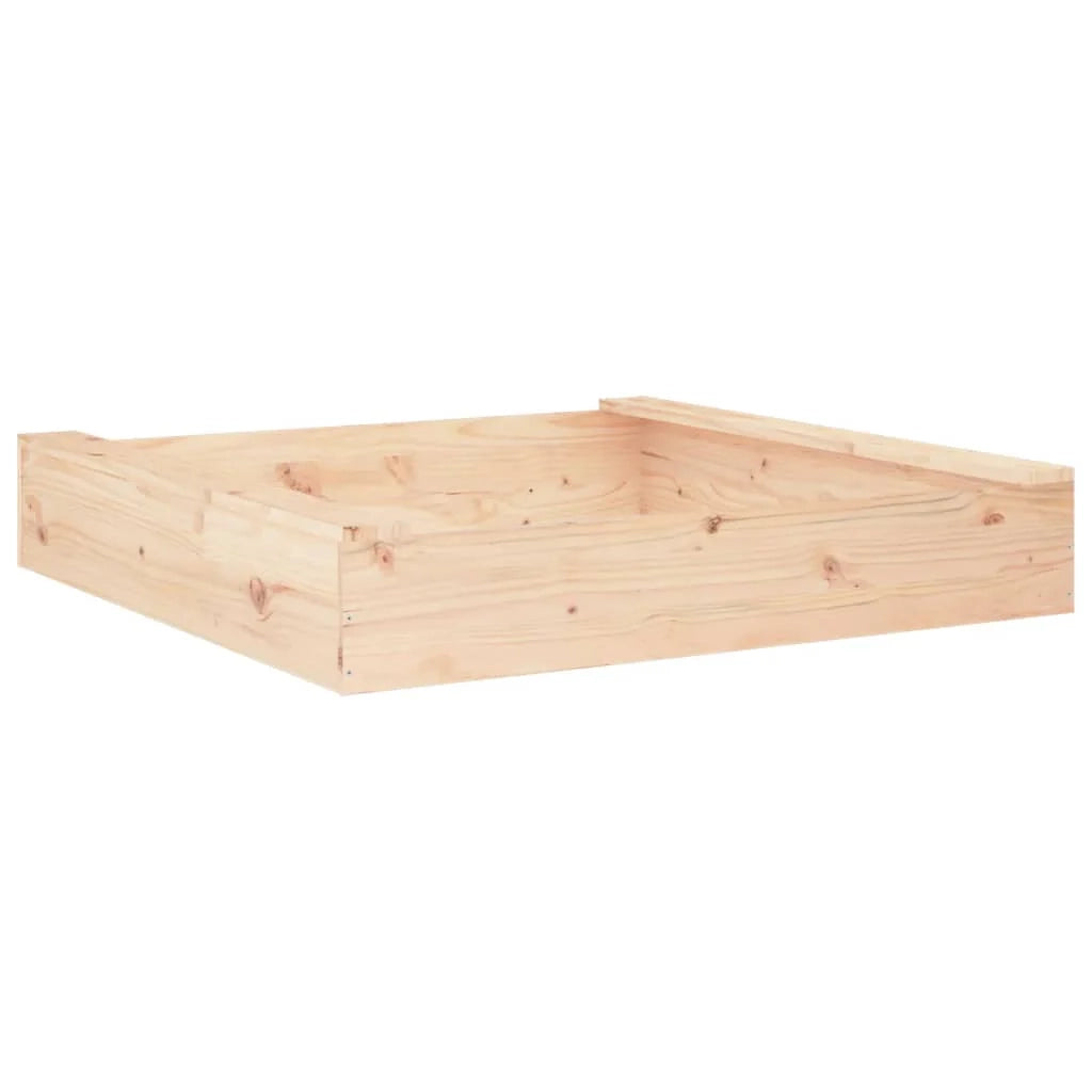Sabbiera per bambini area giochi da giardino esterna con posti a sedere quadrati legno massello di pino marrone 02_0041518