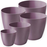 Set di vaso per piante in plastica da 5 pezzi, 12-20 cm - per piante grandi e piccole - vaso per erbe viola
