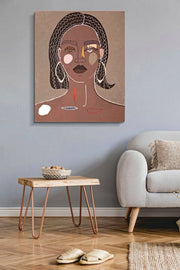 Quadro Eduardo, Dipinto da parete, Pannello ornamentale, Accessorio decorativo, 80x3 h100 cm, Marrone