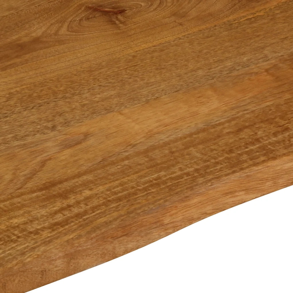 Piano Tavolo 100x80x3,8 cm Bordi Vivi in Legno Massello Mango 370796