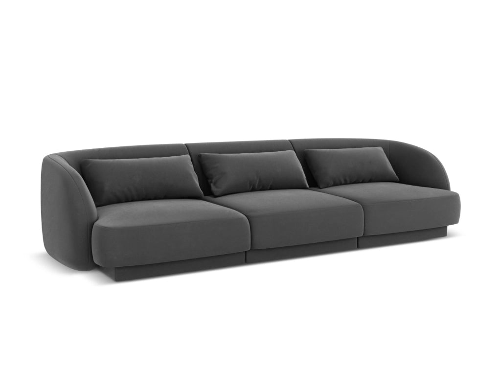 Cosmopolitan Design - Divano "Tulum" 3 posti in velluto grigio 