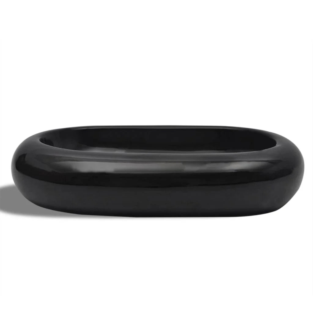 Lavabo ovale in ceramica 63 x 42 cm per bagno nero 02_0002495