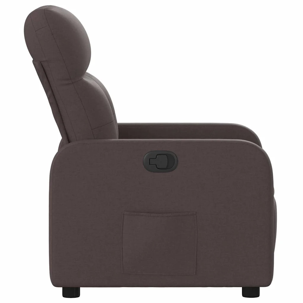Divano Sedia-Poltrona Reclinabile Marrone Scuro in Tessuto 621210