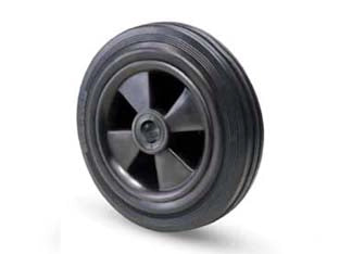 RUOTE INDUSTRIALI SEMPLICI FLANGIA TERMOPLASTICA IN GOMMA 112B  ø mm.200x50  foro ø mm.20 port. kg.205    AVO