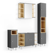 Vicco Set mobili bagno Antracite 4 parti