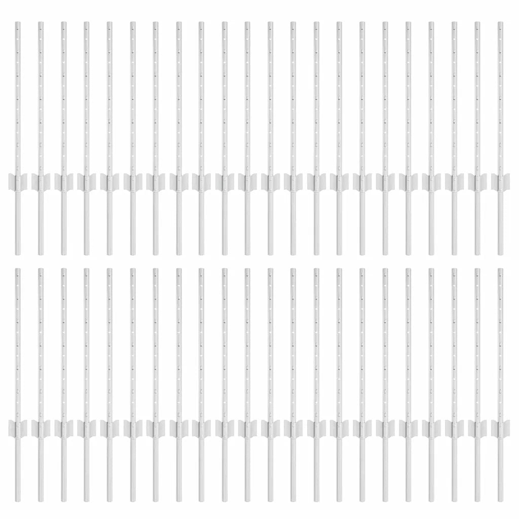 Palo della recinzione 44 pcs Argento 100 cm Acciaio 3335951