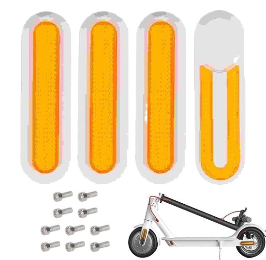 Accessori per scooter elettrico - Set di 4 pezzi con viti per avanti e dietro, adesivi per ruote (gialli)