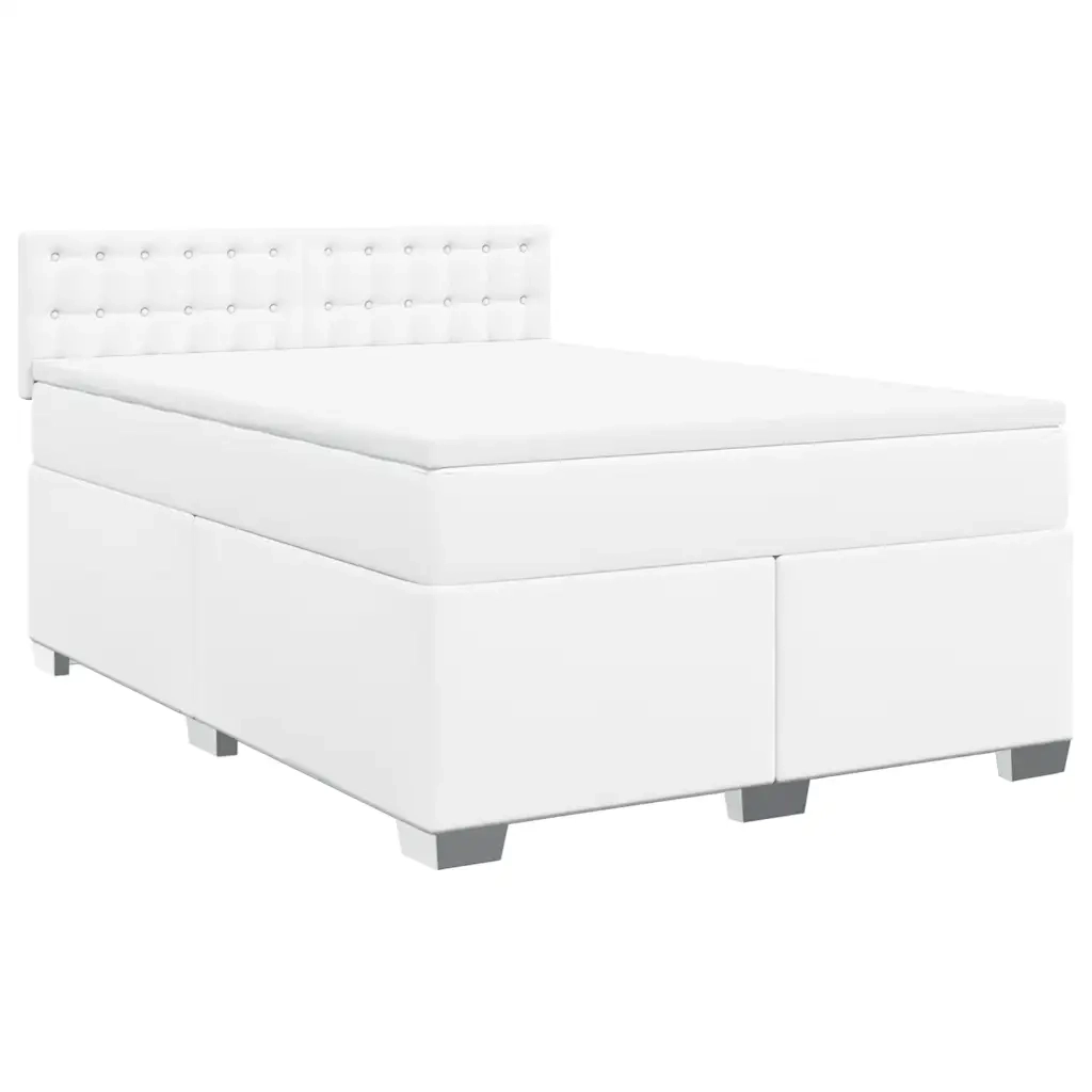 Giroletto a Molle con Materasso Bianco 140x190 cm in Similpelle