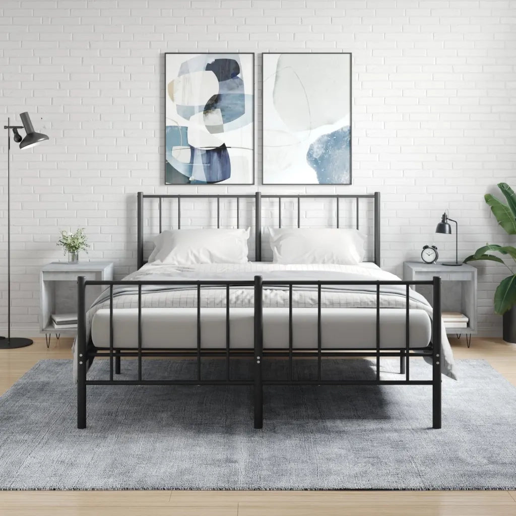 Set di 2 Comodini | Armadio da Notte | Mobiletto da notte Grigio Cemento 40x35x50 cm in Legno Multistrato
