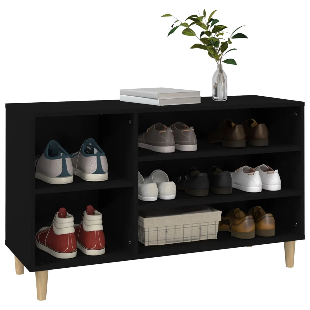 Scarpiera Nera 102x36x60 cm in Legno Multistrato 819741