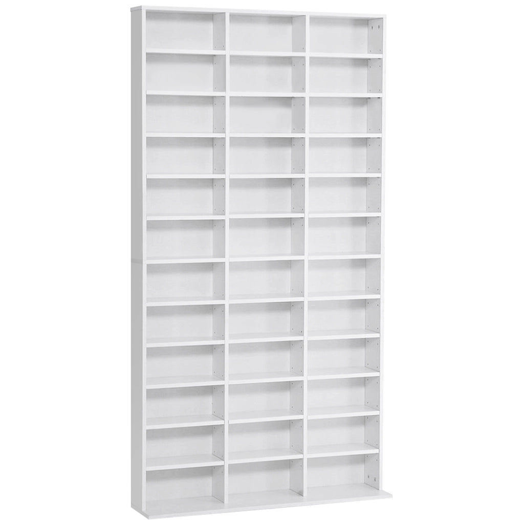 Libreria per CD e DVD ¨C zephmum ¨C 36 scomparti regolabili, bianco