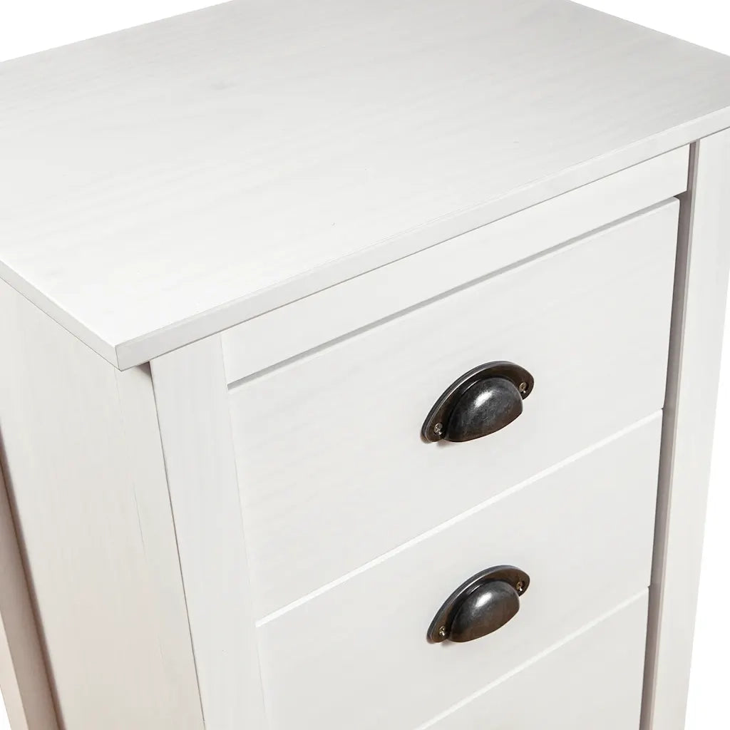 Credenza-Buffet-Armadio da cucina Hill Bianca 46x35x80 cm in Legno Massello di Pino 800307