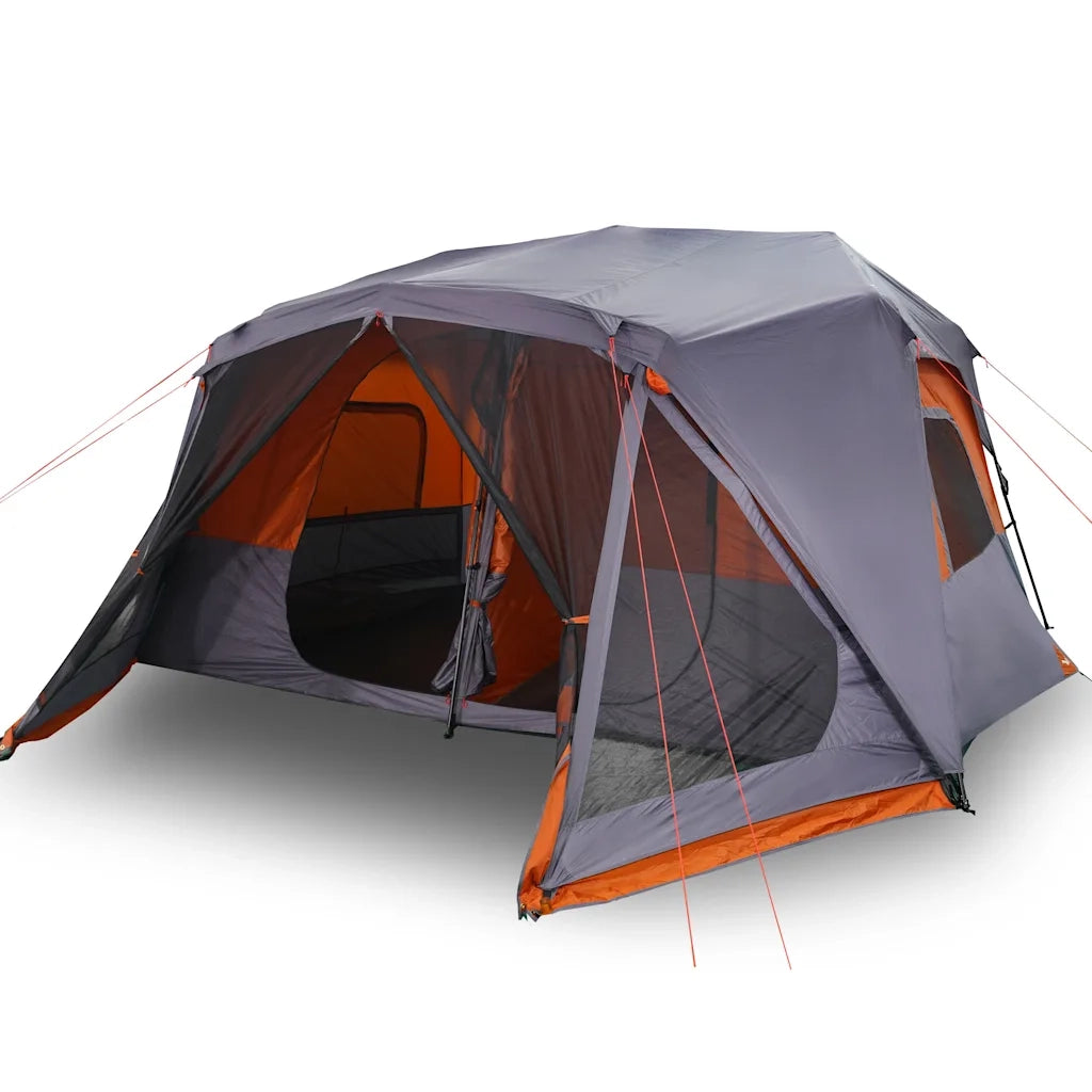 Tenda Campeggio 10 Persone Grigio e Arancione Impermeabile 94291