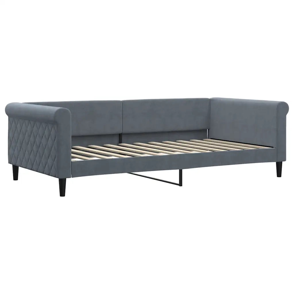 Divano Letto con Letto Estraibile-Sofa Letto-Daybed Grigio Scuro 100x200 Velluto 722638