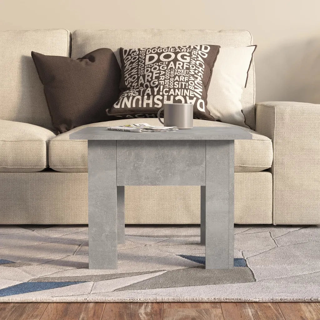 Tavolino da Caffè Grigio Cemento 55x55x42 cm in Truciolato 810239