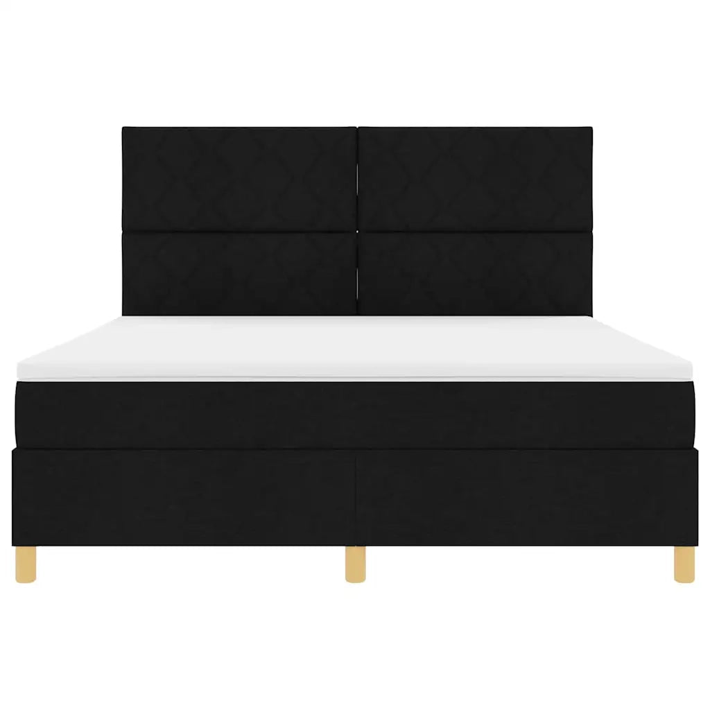 Letto a molle con materasso Nero 180 x 200 cm Tessuto 3343196