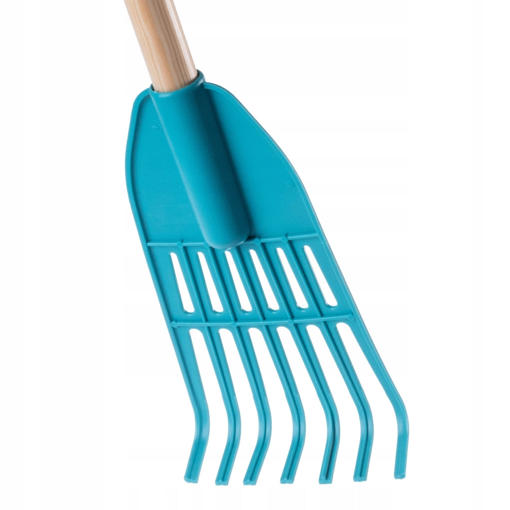Rastrello per foglie KADAX per giardino, erba, manico in legno, 150 cm, rastrello da donna a 7 punte