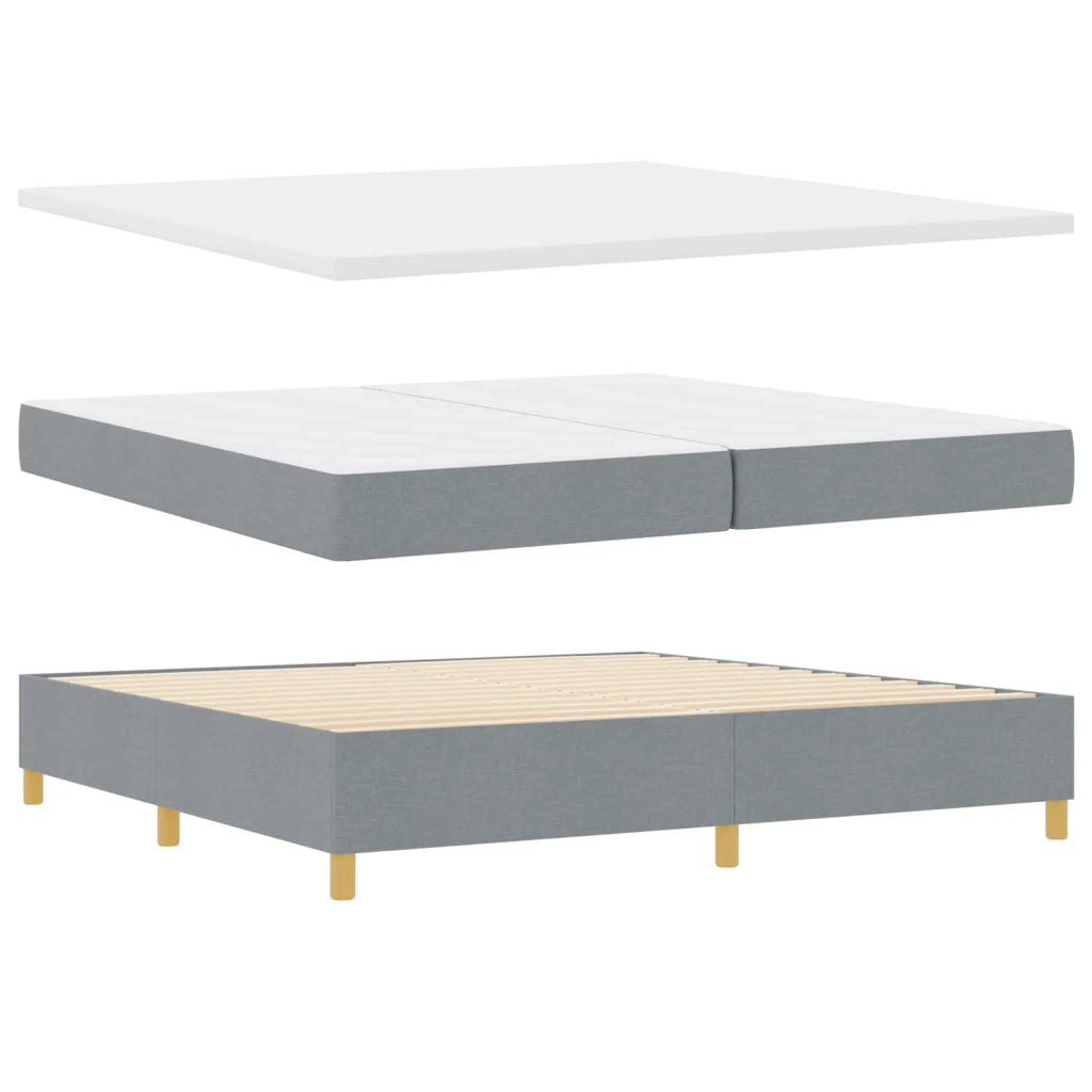 Letto a molle con testiera Grigio chiaro 200 x 200 cm Tessuto 3343714