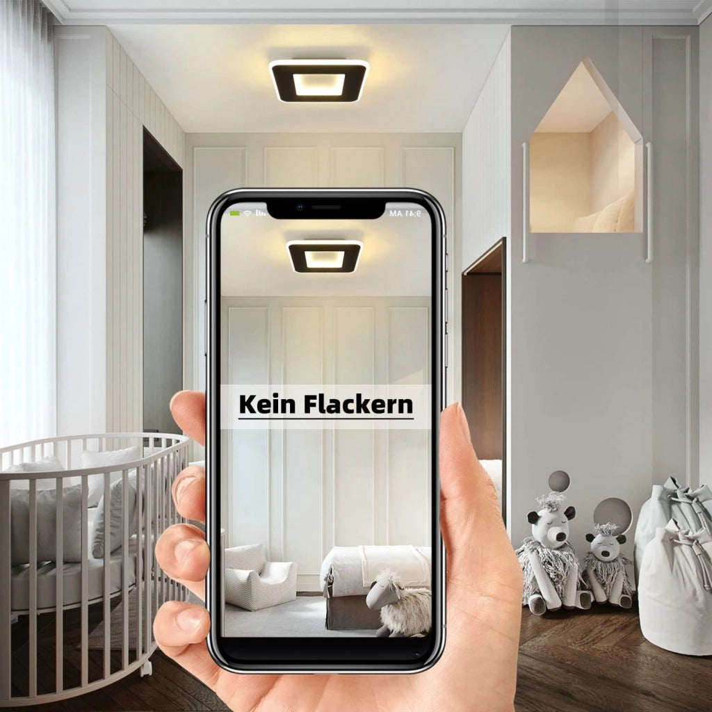 ZMH Lampada da soffitto plafoniera LED bianco nera 24 cm per corridoio soggiorno