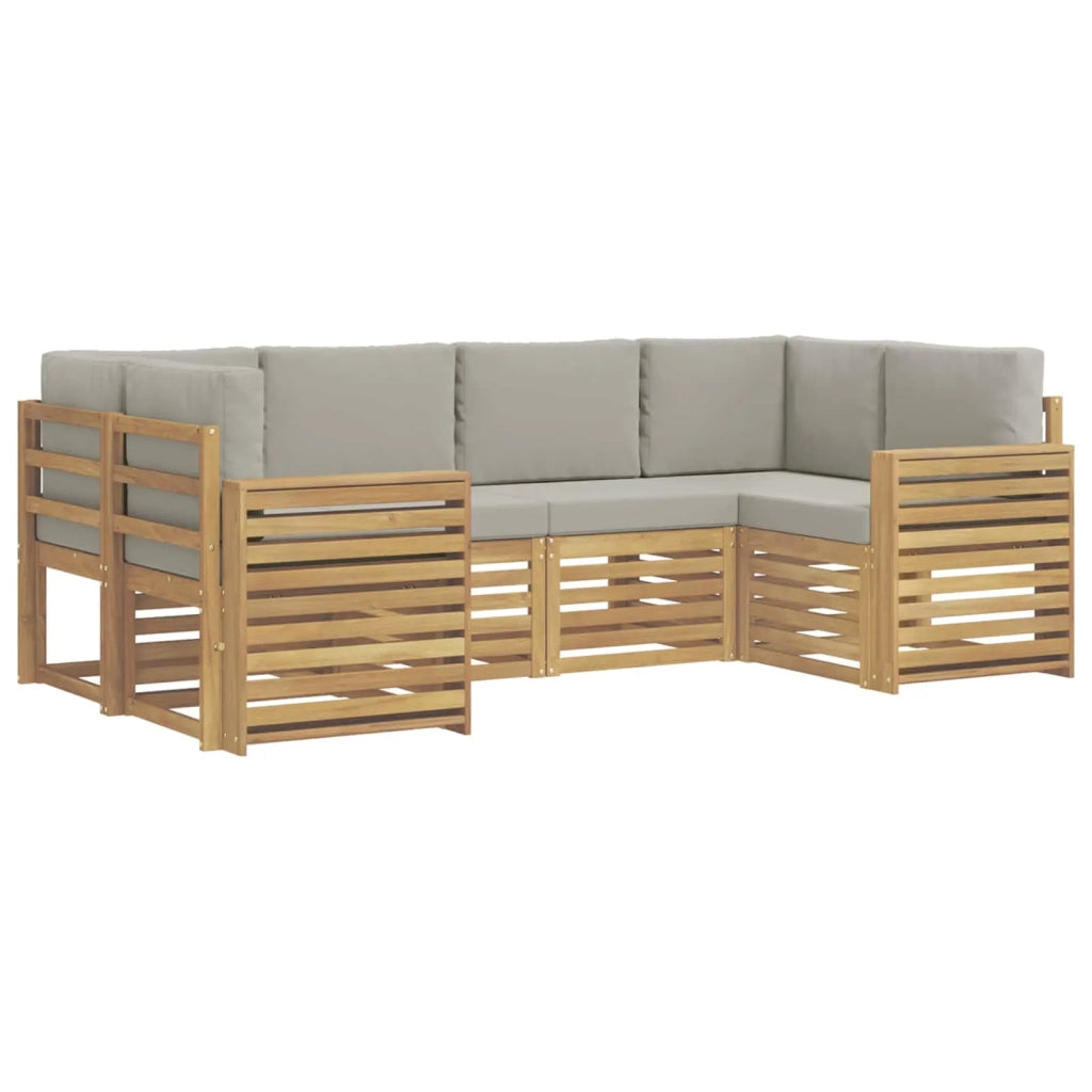 Set di divani da esterno 6 pcs Bianco e Grigio Chiaro 3392401