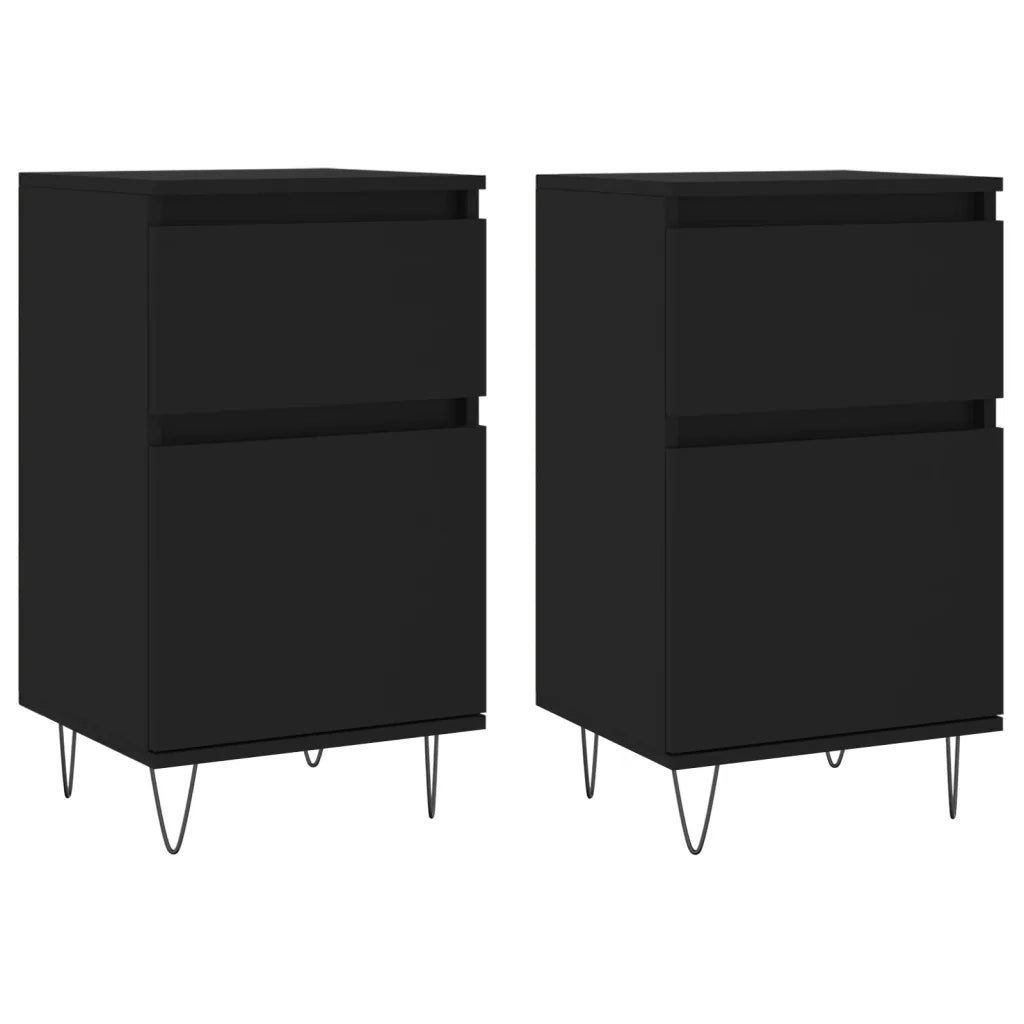 Credenze 2 pz Nere 40x35x70 cm in Legno Multistrato 831151