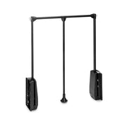 Emuca Appendiabiti per armadio Hang, 600 - 830, Verniciato nero, Acciaio e Tecnoplastica, 1 u.