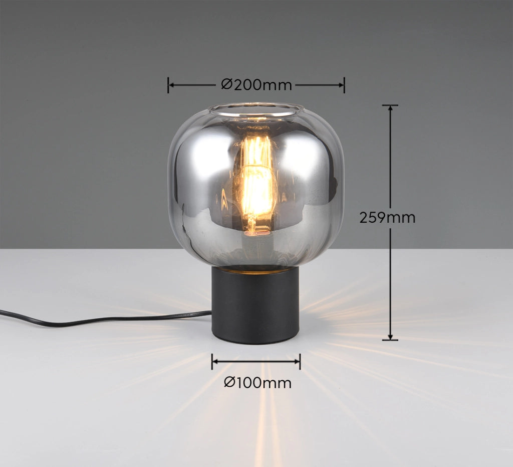 Lampada da tavolo DIVA Trio nera/cromo vetro E27 40W