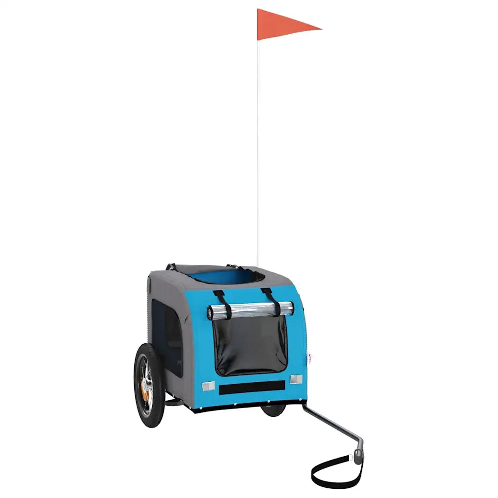 Rimorchio da Bici per Animali Blu e Grigio Oxford e Ferro CFW5399568