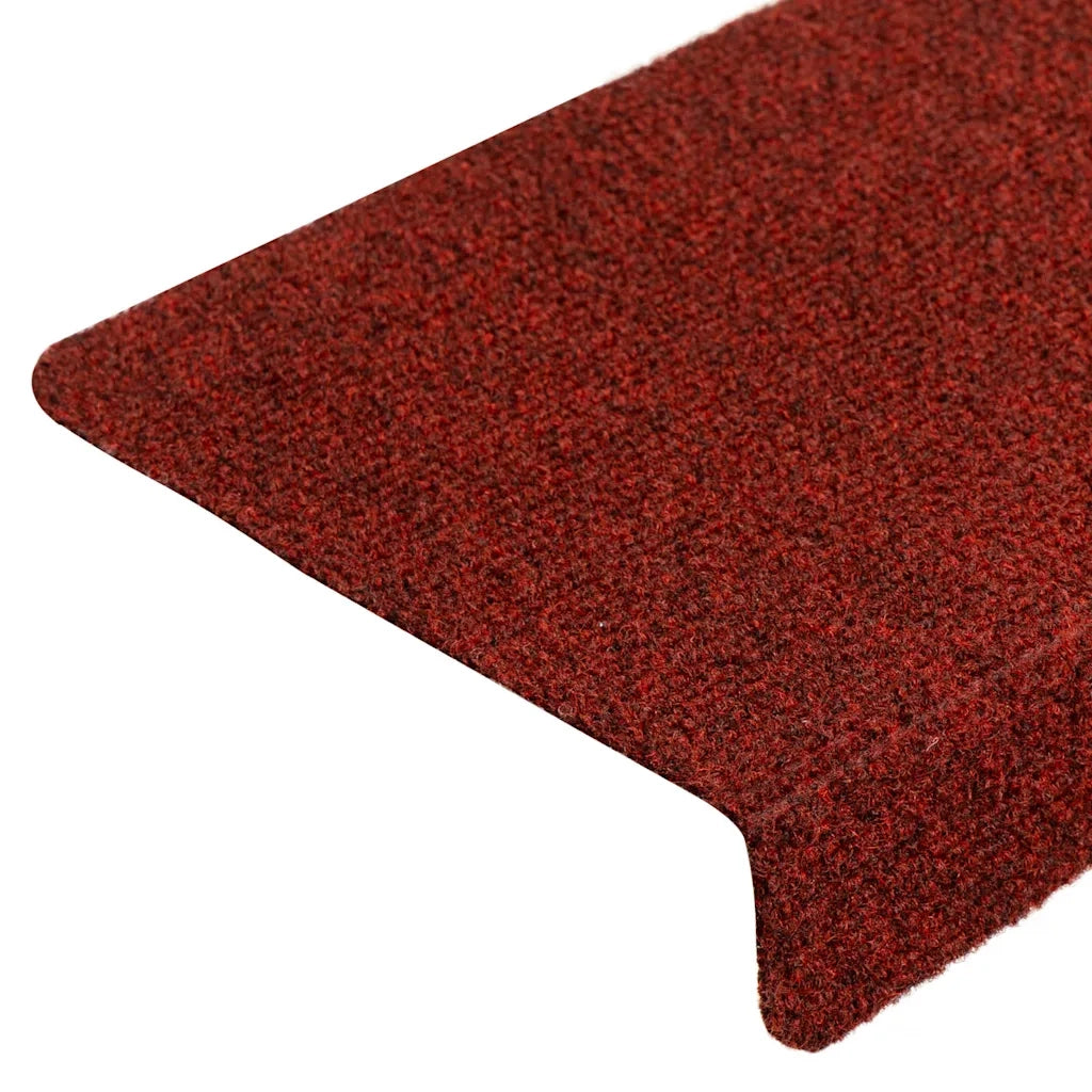 Tappetini per scale autoadesivi 20 pz 65x21x4 cm Bordeaux Rosso Bordo rettangolare 3365719