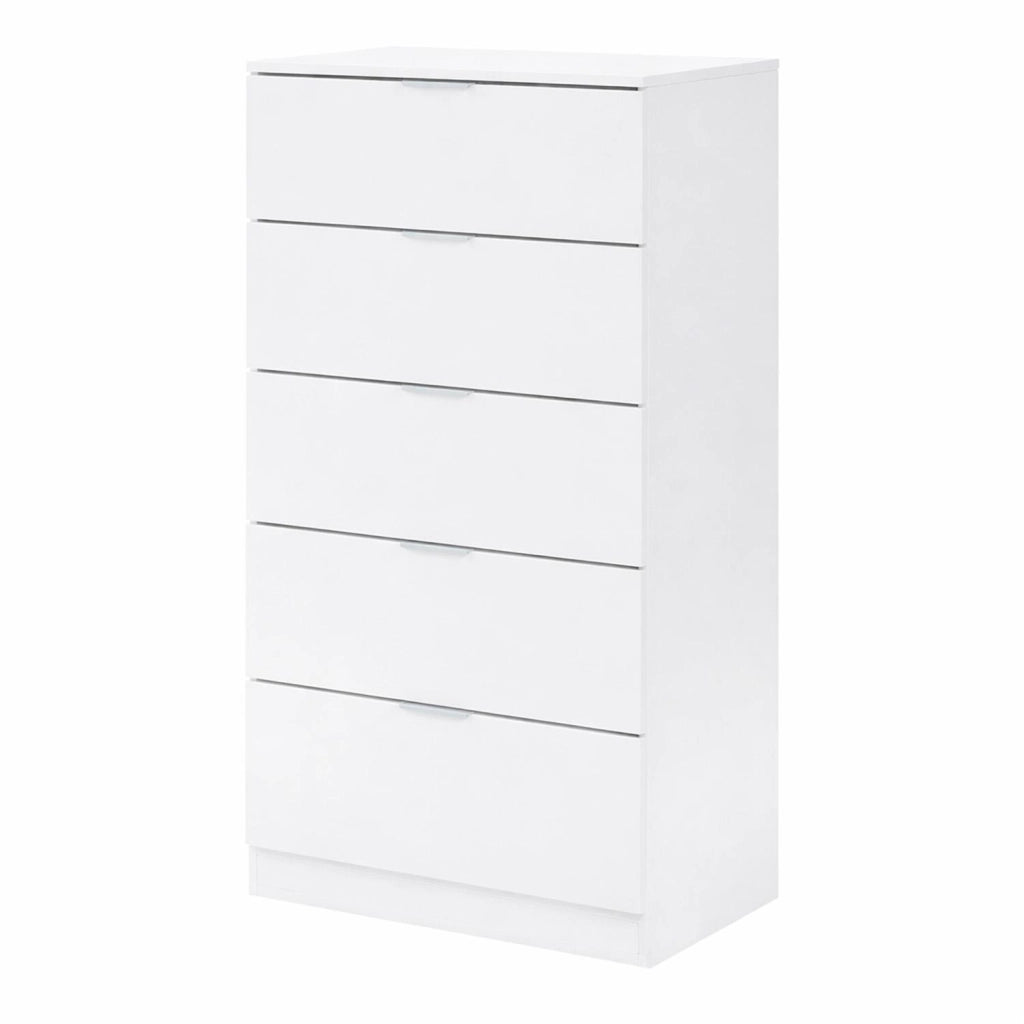 Cassettiera 5 Cassetti Per Camera Da Letto Corridoio Ingresso Ripostiglio Disimpegno Design Contenitore Salvaspazio 110 X 60 X 40 Cm Bianco