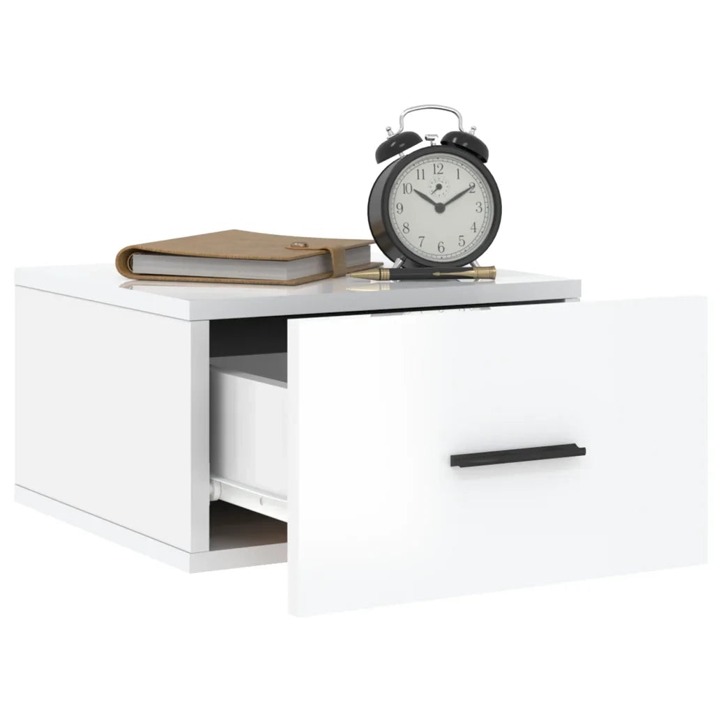 Comodini a Muro 2 pz Bianco Lucido 35x35x20 cm 829857