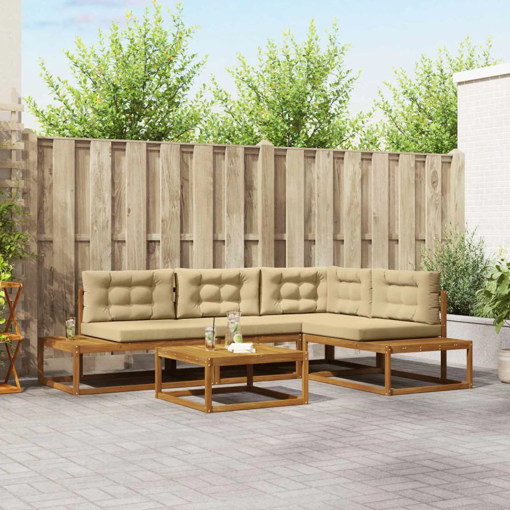 Set di divani da esterno Naturale e Beige