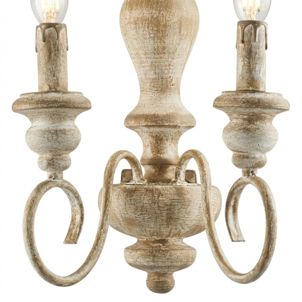 Applique Shabby Chic Cascina Bianco Tortora Vintage 2 Luci E14