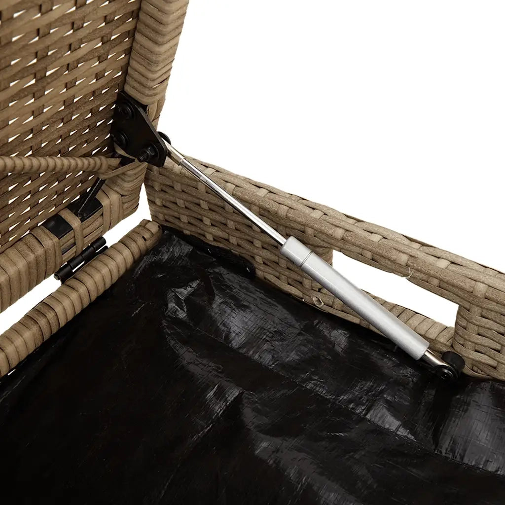 Cassapanca da Esterno con Cuscino Beige 100 cm in Polyrattan 4104063