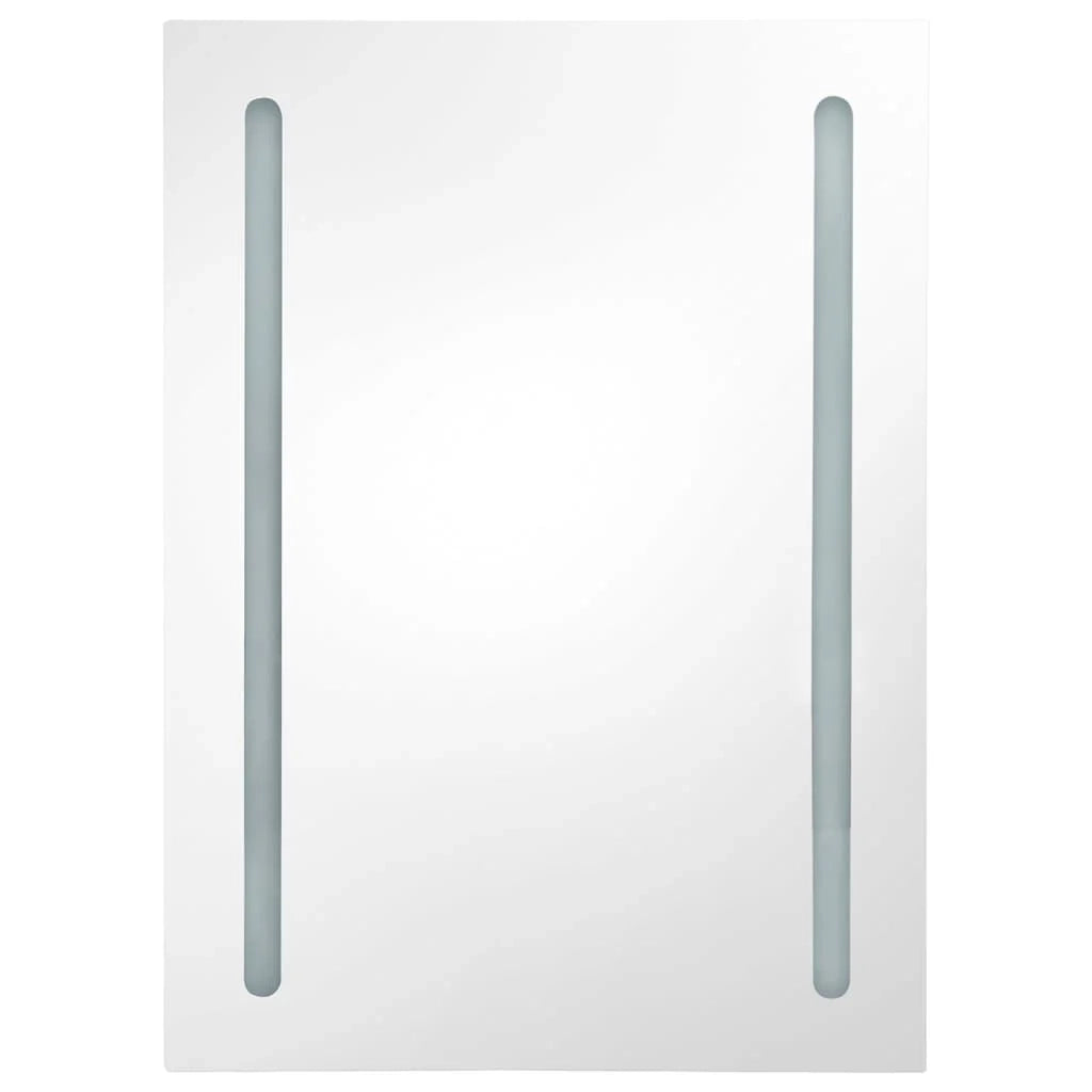 Mobile da bagno con specchio LED 50 x 13 x 70 cm nero lucido 02_0006614