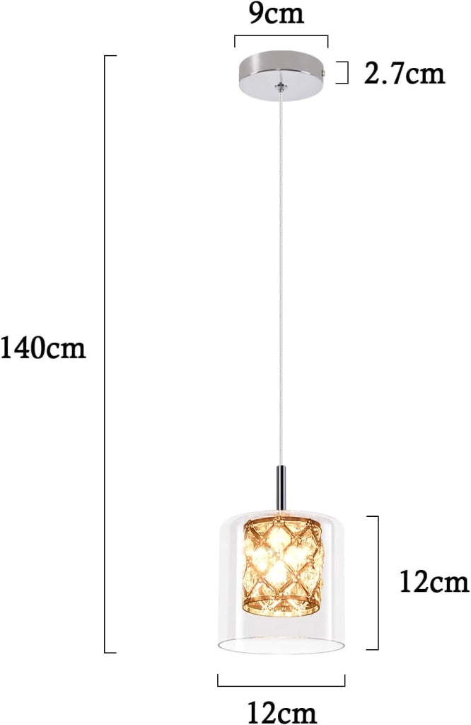 Lampada a sospensione ZMH per sala da pranzo 1 fiamma comodino G9 lampada a sospensione in cristallo scale