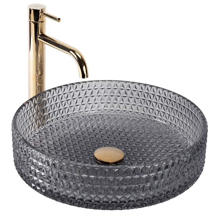 Lavabo Da Appoggio Rea Cristal Grey 39