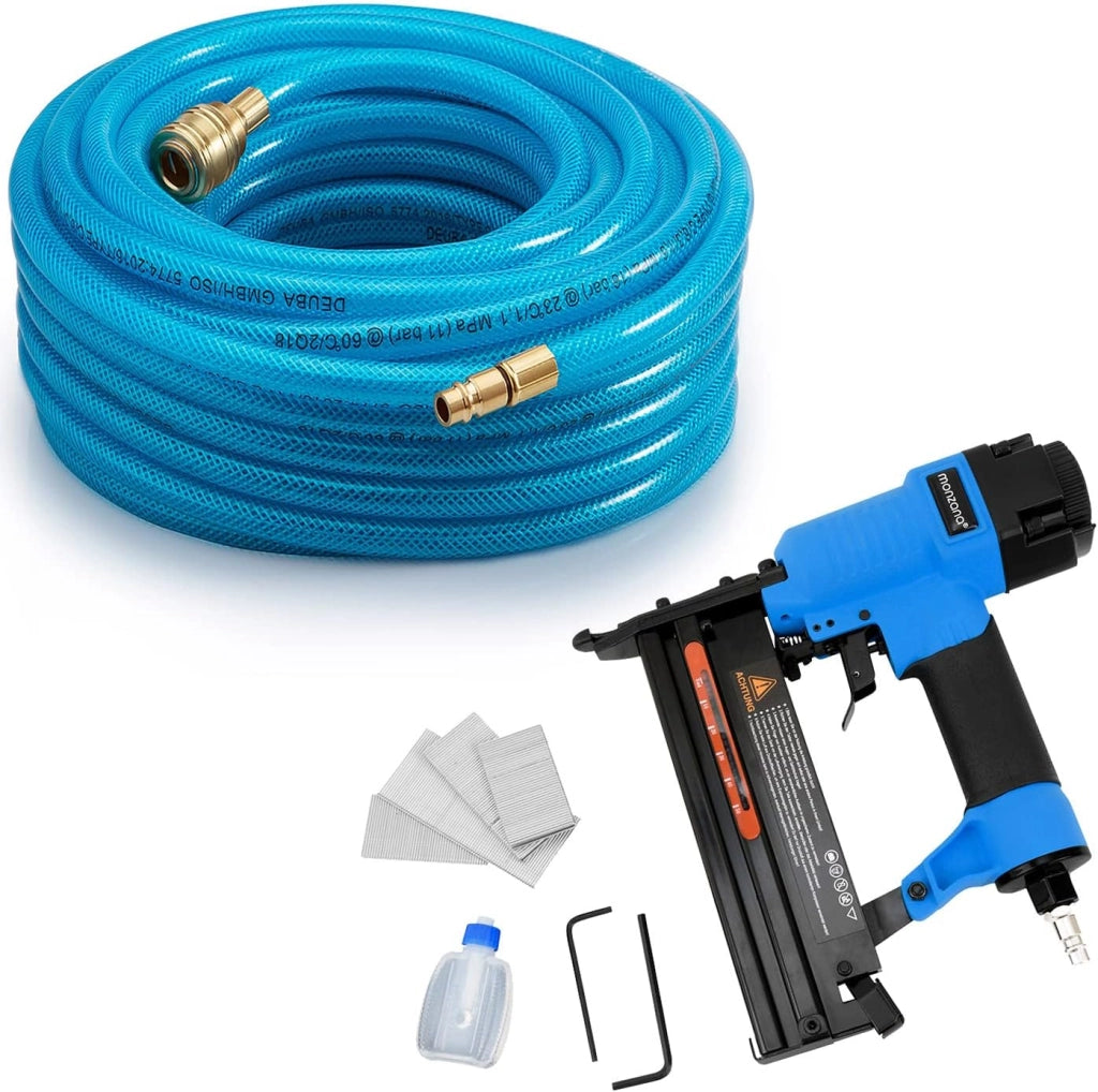 Chiodatrice pneumatrica e spillatrice 2 in 1 ad aria compressa pinzatrice graffettatrice con valigetta e chiodi