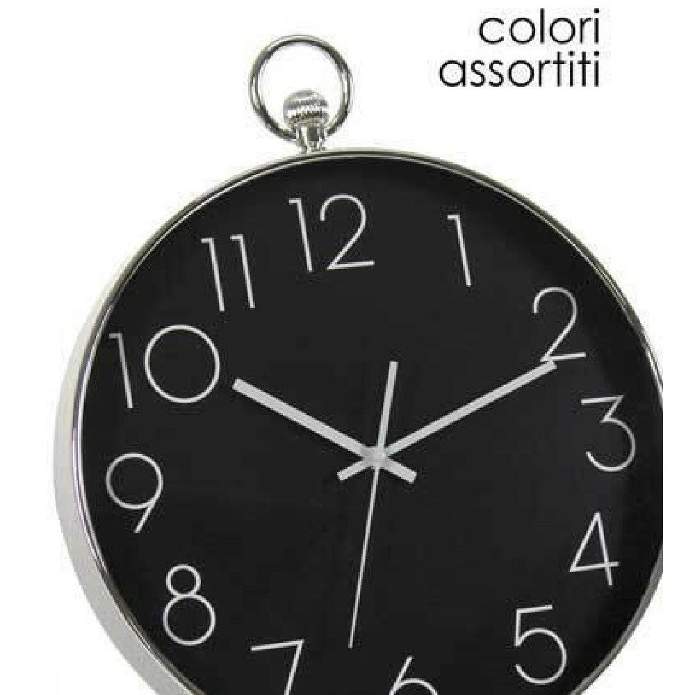 Trade Shop - Orologio 26x4cm Parete Movimento Silenzioso Colori Ass. Tondo In Plastica 798061 -