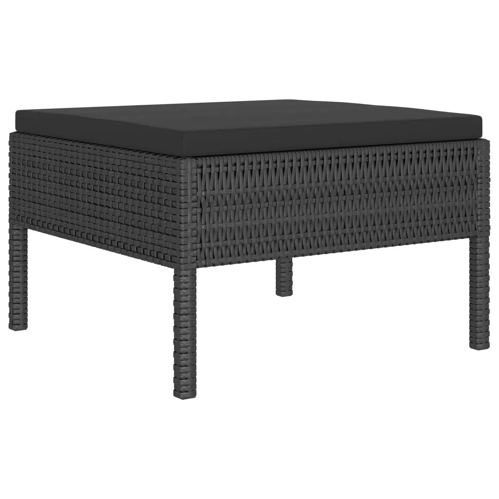 Set Divani da Giardino 6 pz con Cuscini in Polyrattan Nero cod mxl 37801