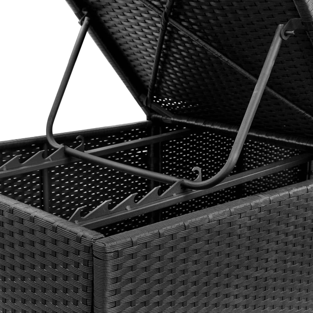Set di 2 lettini prendisole sedie a sdraio lettini prendisole aiuole da giardino mobili da giardino mobili da esterno con cuscini resina intrecciata nera 02_0012157